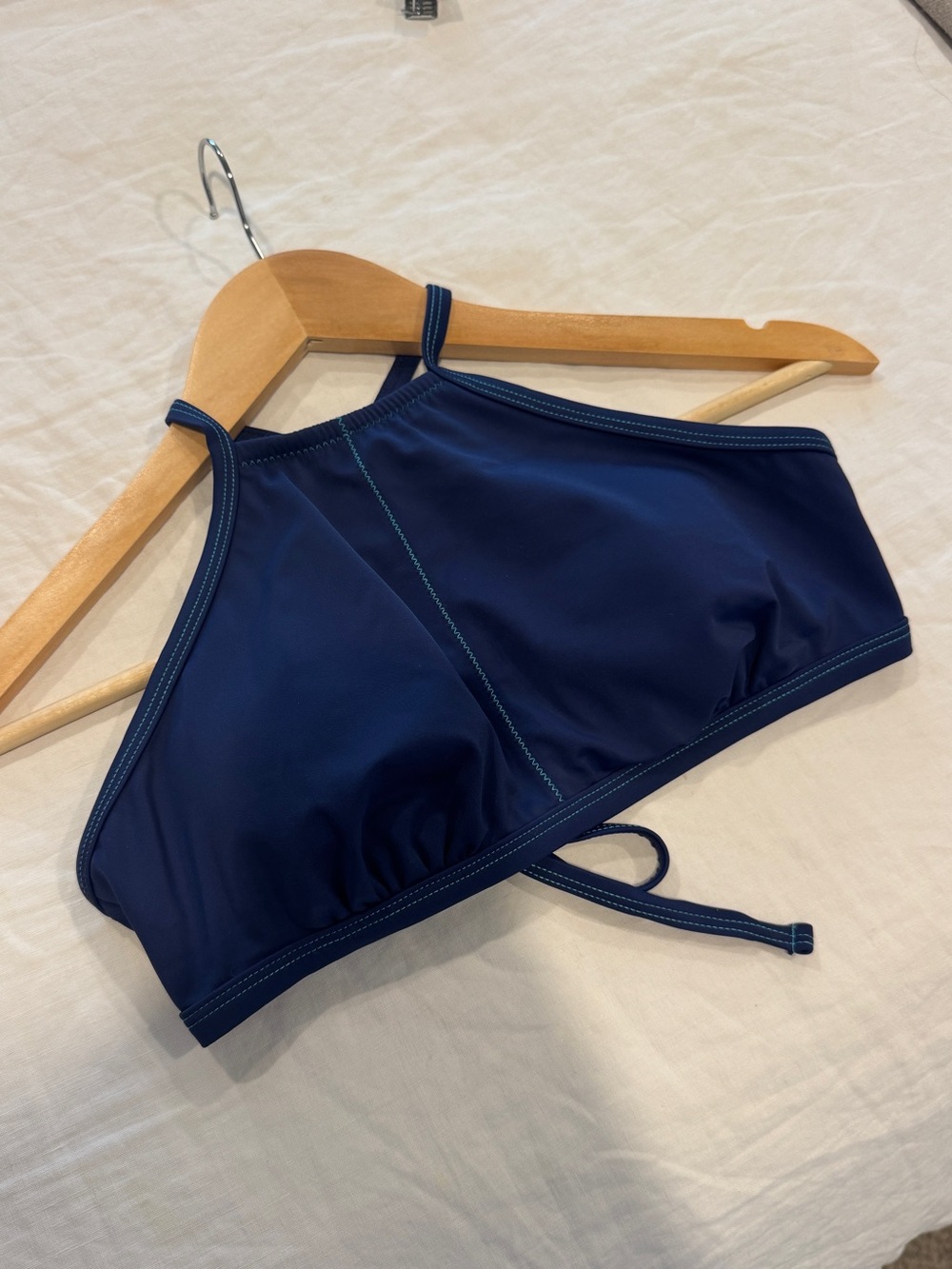 Title Nine Navy High Neck Bikini Top Size S